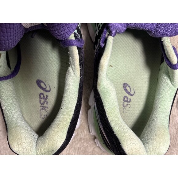 Asics Gel Nimbus 18 Running Shoes Womens Black Purple Green T557N Size 6.5 - Picture 14 of 14